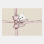 ピンク包まれたの弓で ラッピングペーパーシート (正面3)