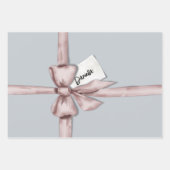 ピンク包まれたの弓で ラッピングペーパーシート (正面2)