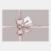 ピンク包まれたの弓で ラッピングペーパーシート (正面)