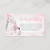 ピンク北極動物赤ちゃんシャワーベビー エンクロージャーカード (正面)