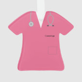 ピンク医パーソナライズされた療用スクラブス·ノベリー·アクリル オーナメント (裏面)