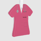 ピンク医パーソナライズされた療用スクラブス·ノベリー·アクリル オーナメント (正面)