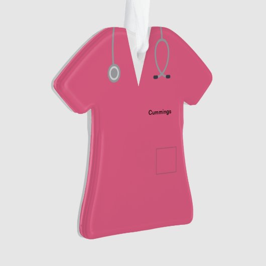 ピンク医パーソナライズされた療用スクラブス·ノベリー·アクリル オーナメント (正面)