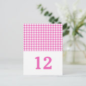 ピンク千鳥格子のの表番号はがき ポストカード (スタンド正面)