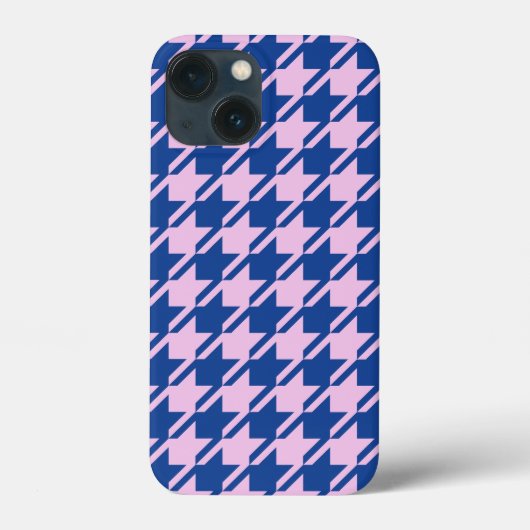 ピンク千鳥格子の+青パターン Case-Mate iPhoneケース (裏面)