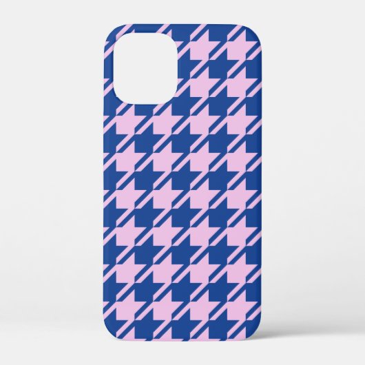 ピンク千鳥格子の+青パターン Case-Mate iPhoneケース (裏面)