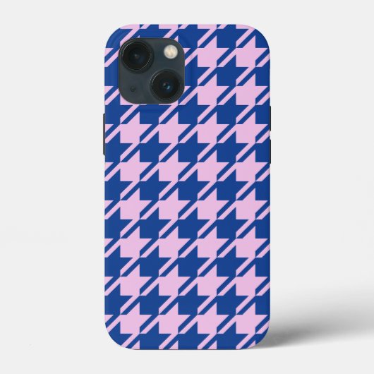 ピンク千鳥格子の+青パターン Case-Mate iPhoneケース (裏面)