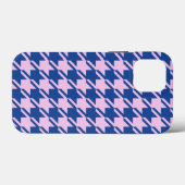 ピンク千鳥格子の+青パターン Case-Mate iPhoneケース (裏面 (横))