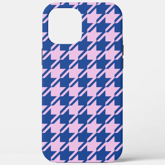 ピンク千鳥格子の+青パターン Case-Mate iPhoneケース (裏面)
