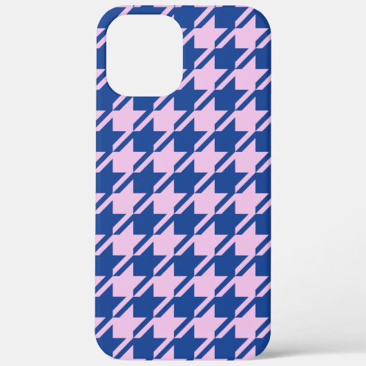 ピンク千鳥格子の+青パターン Case-Mate iPhoneケース (裏面)