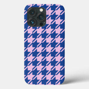 ピンク千鳥格子の+青パターン iPhone 13 PROケース