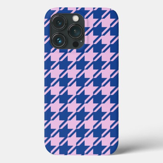 ピンク千鳥格子の+青パターン Case-Mate iPhoneケース (裏面)