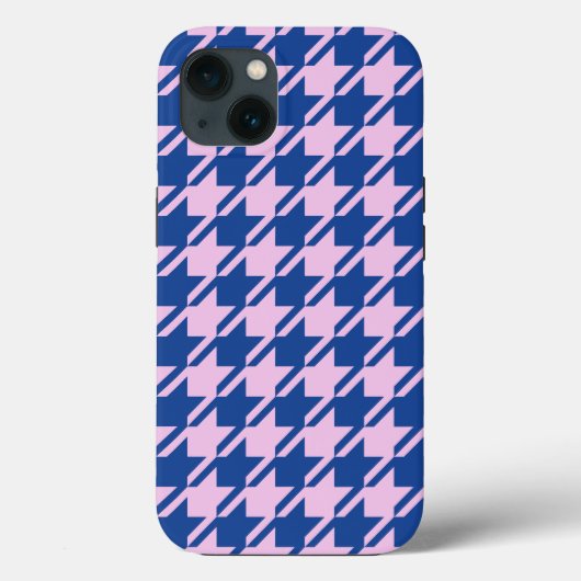 ピンク千鳥格子の+青パターン Case-Mate iPhoneケース (裏面)