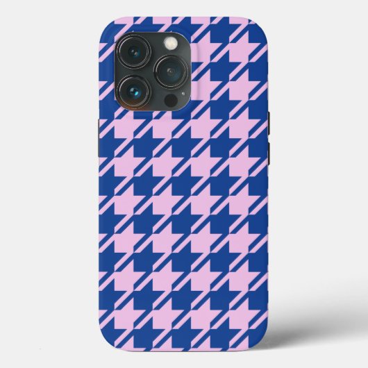 ピンク千鳥格子の+青パターン Case-Mate iPhoneケース (裏面)