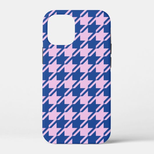 ピンク千鳥格子の+青パターン Case-Mate iPhoneケース (裏面)