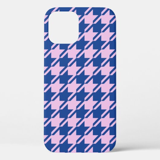ピンク千鳥格子の+青パターン Case-Mate iPhoneケース (裏面)