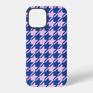 ピンク千鳥格子の+青パターン iPhone 12 PROケース