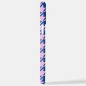 ピンク千鳥格子の+青パターン iPhoneケース (右側面)