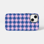 ピンク千鳥格子の+青パターン iPhoneケース (裏面横)