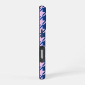 ピンク千鳥格子の+青パターン iPhoneケース (右側面)