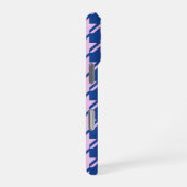 ピンク千鳥格子の+青パターン iPhoneケース (右側面)