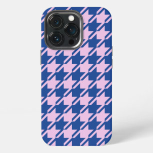 ピンク千鳥格子の+青パターン iPhone 13 PROケース