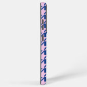 ピンク千鳥格子の+青パターン SAMSUNG GALAXYケース (右側面)