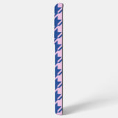 ピンク千鳥格子の+青パターン SAMSUNG GALAXYケース (左側面)