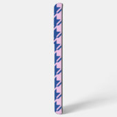 ピンク千鳥格子の+青パターン SAMSUNG GALAXYケース (裏面横)