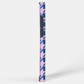 ピンク千鳥格子の+青パターン SAMSUNG GALAXYケース (右側面)