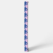 ピンク千鳥格子の+青パターン SAMSUNG GALAXYケース (左側面)