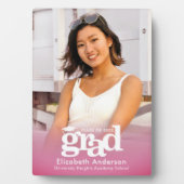 ピンク卒業写真はっきりしたタイポグラフィミニマル フォトプラーク (正面)