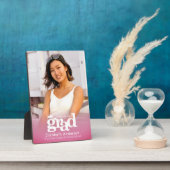 ピンク卒業写真はっきりしたタイポグラフィミニマル フォトプラーク (側面)