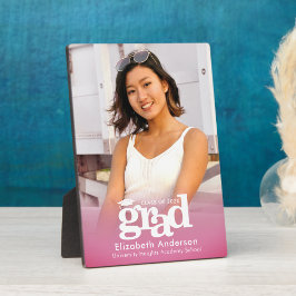 ピンク卒業写真はっきりしたタイポグラフィミニマル フォトプラーク