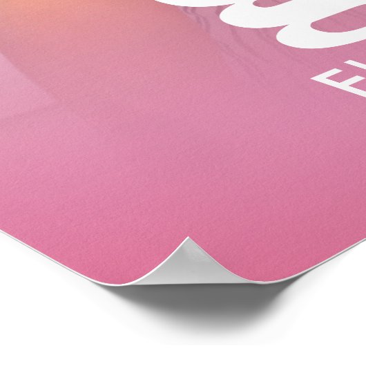 ピンク卒業写真はっきりしたタイポグラフィミニマル ポスター (角)