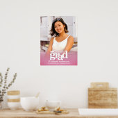 ピンク卒業写真はっきりしたタイポグラフィミニマル ポスター (キッチン)