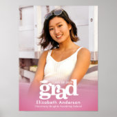 ピンク卒業写真はっきりしたタイポグラフィミニマル ポスター (正面)