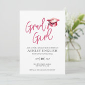 ピンク卒業招待状 – グラッドガール 招待状 (スタンド正面)