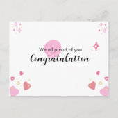 ピンク卒業祝いカード シーズンポストカード (正面)