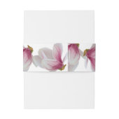 ピンク南マグノリアの花とイニシャル文字 招待状ベリーバンド (裏面例)