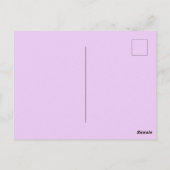 ピンク南西サボテン紫色の花の水彩アート ポストカード (裏面)