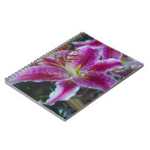 ピンク占星家ユリおよびマゼンタの花 ノートブック (左側)