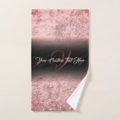 ピンク印刷スパークル効果グきらきら光るラム バスタオルセット (ハンドタオル)