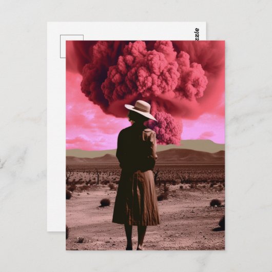 ピンク原爆煙ヴィンテージ失禁 ポストカード (正面/裏面)