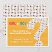 ピンク又はブルーリビール招待状 招待状 (正面/裏面)