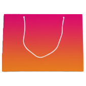 ピンク及びオレンジグラデーション ラージペーパーバッグ (正面)