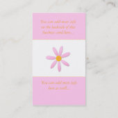 ピンク及びオレンジデイジーの花の名刺 名刺 (裏面)