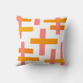 ピンク及びオレンジ抽象美術 クッション (裏面)