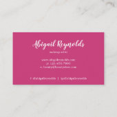 ピンク及びオレンジ水彩画の化粧Aritist 名刺 (裏面)