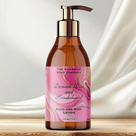 ピンク及びゴールドフォイル化粧品ボトルラベル 長方形シール